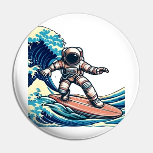 surfing astronaut Pin