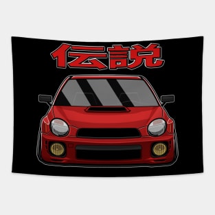 red Subie Bug Eye Legend Tapestry