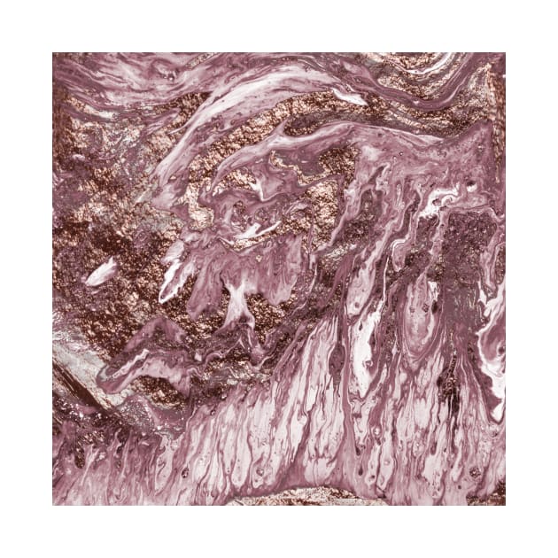 Rose gold marble rush - blush pink by marbleco