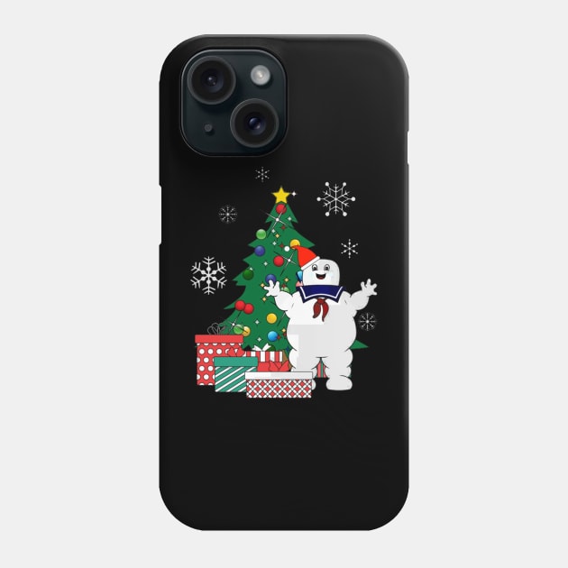 Stay Puft Ghostbusters Around The Christmas Tree Phone Case by squids_art