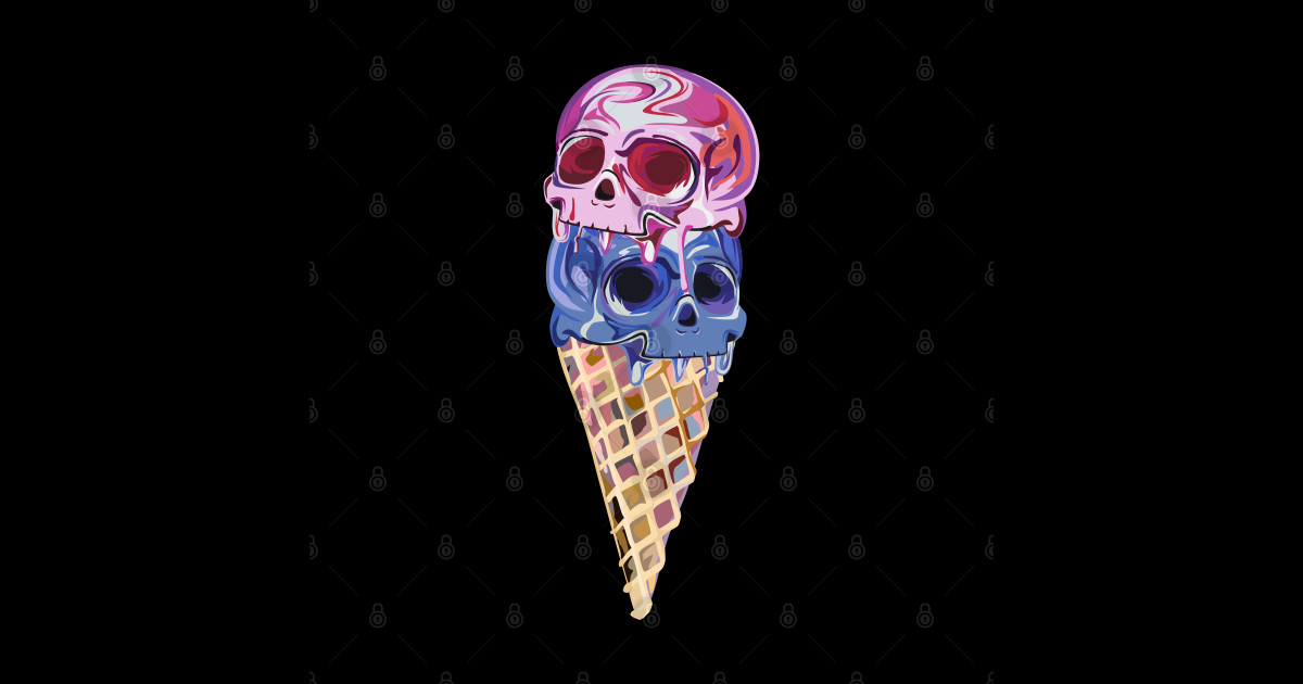ice cream cone pastel goth Ice Cream Cone Sticker TeePublic