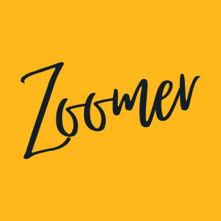 Urban Word 'Zoomer' in Black Lettering T-Shirt