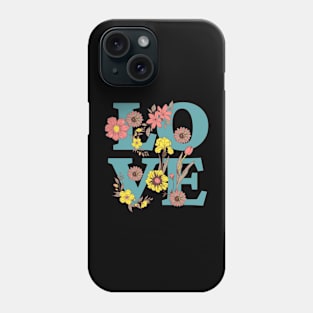 Mint Floral Love Phone Case