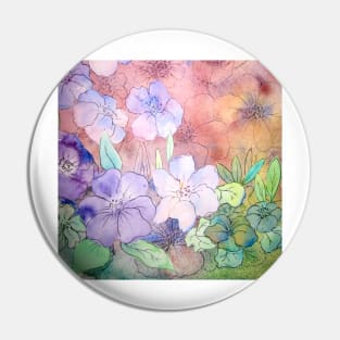 Floral Watercolour Collage 5 Pin