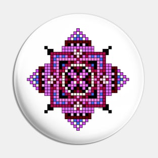 small purple pocket size pixelated mandala Pin