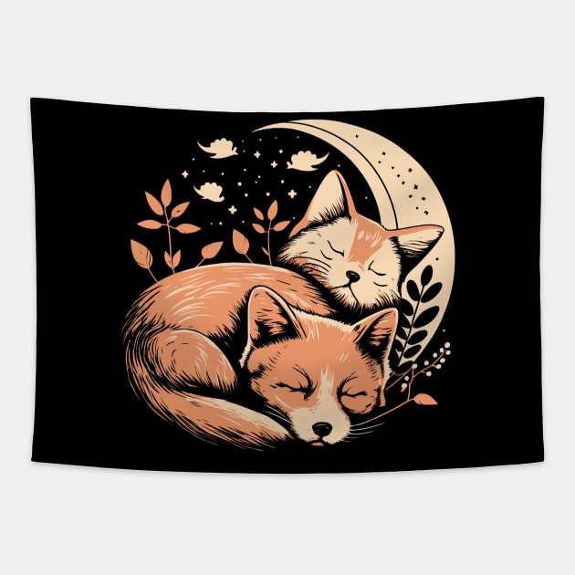 Cat and dog naptime is my happy hour Tapestry by imshinji