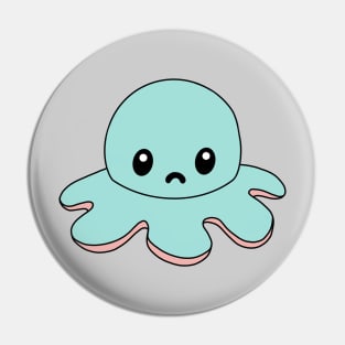 Blue Sad Octopus Pin