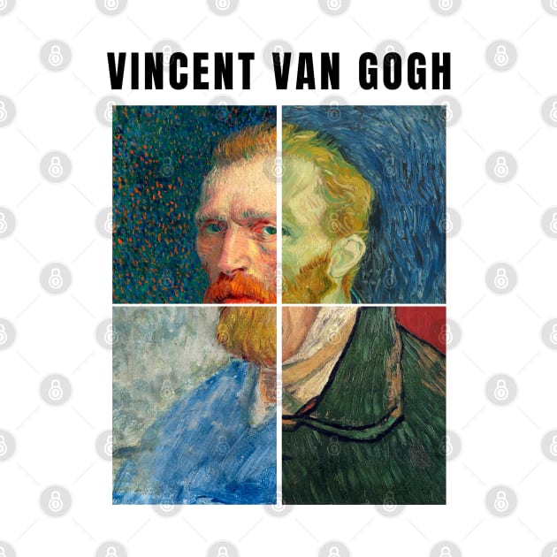 Self portrait Vincent Van Gogh, Art Collage Scrapbooking Aesthetic by LePetitShadow