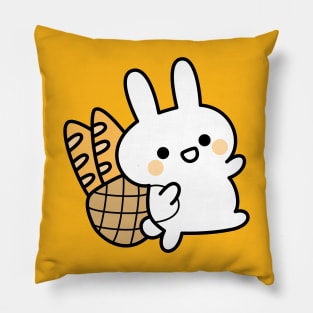 Miki the bunny with bread Pillow