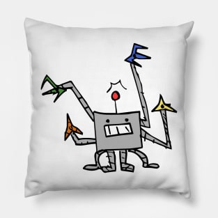 Multi Colored Robot Pillow