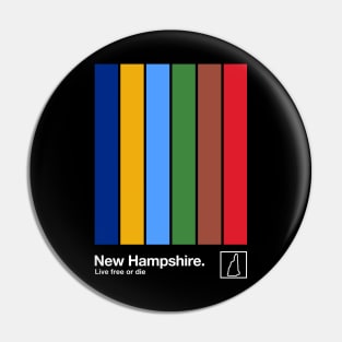 New Hampshire State Flag  // Original Minimalist Artwork Poster Design Pin