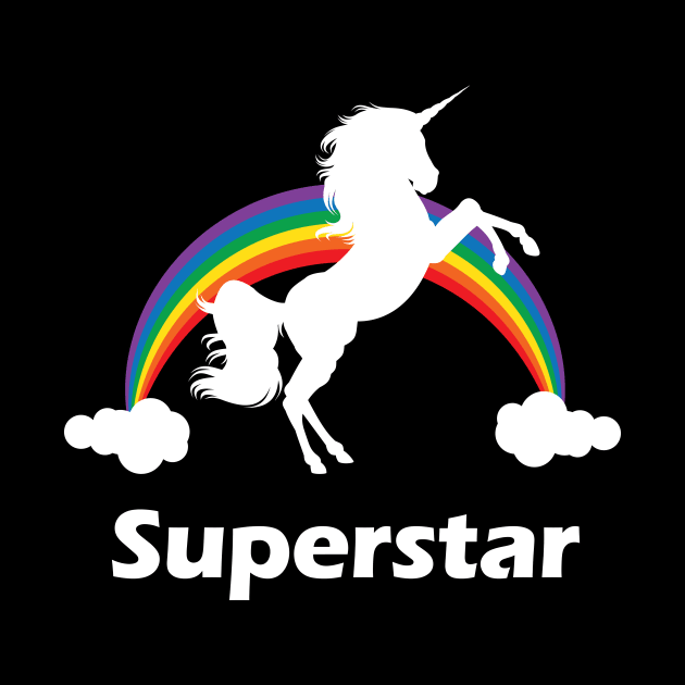 Superstar Rainbow Unicorn Design by Nonstop Shirts