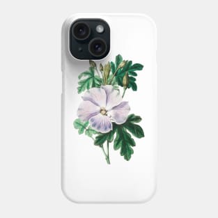 Painting rose, white, Purple hibiscus flower Phone Case