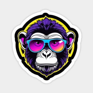 Cool Neon Monkey (Small Version) Magnet