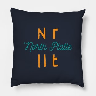 North Platte Nebraska City Typography Pillow