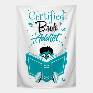 Book Addict Boy White Tapestry