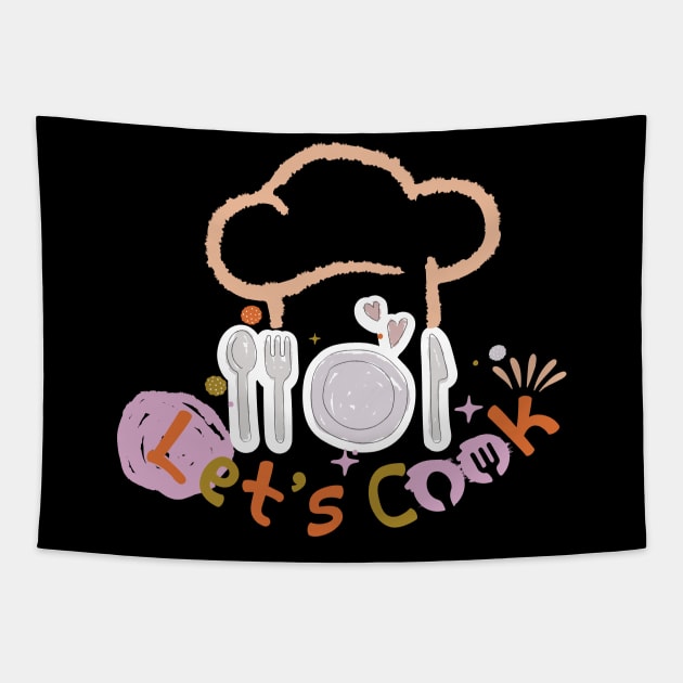 Let's Cook Tapestry by ADNDesign 01