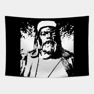 Monochrome Genghis Khan 4214 Ulaanbaatar Tapestry