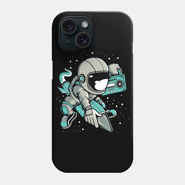 Astronaut Flying with Rocket Phone Case by kim.id