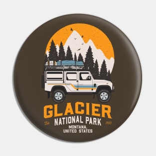 Vintage Glacier National Park Road Trip Montana Pin