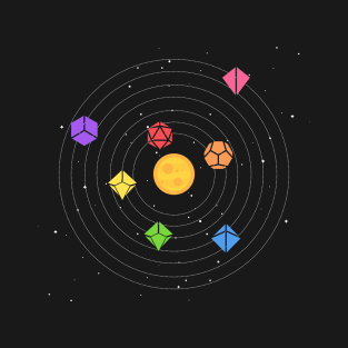 Solar System Polyhedral Dice Set Nerdy Tabletop RPG Gamer T-Shirt