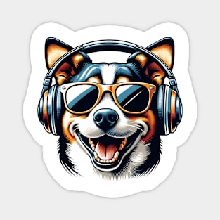 Taiwan Dog DJ Smiling with Energetic Beats Magnet