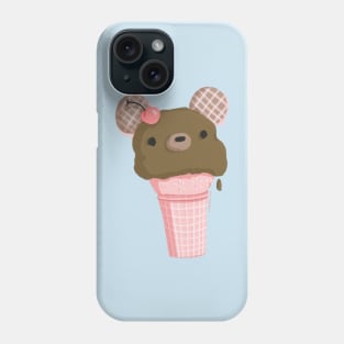 Chocolate Bear Ice Cream Cone Phone Case