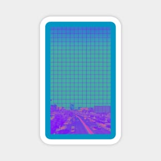 Vaporwave grid Magnet