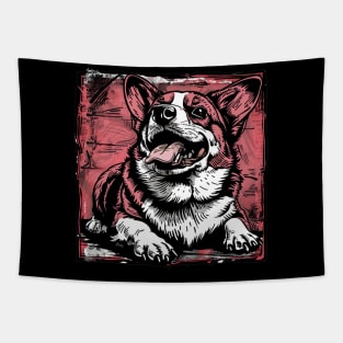 Retro Art Pembroke Welsh Corgi Dog Lover Tapestry