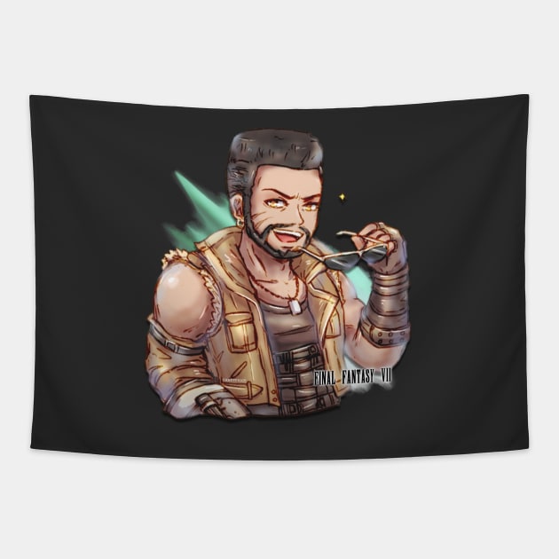 Final Fantasy 7 Remake Barrett Wallace Tapestry by candypiggy