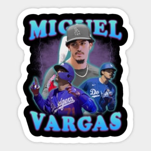 Miguel Vargas baseball Paper Poster Dodgers 5 - Miguel Vargas Mlb Baseball  - T-Shirt