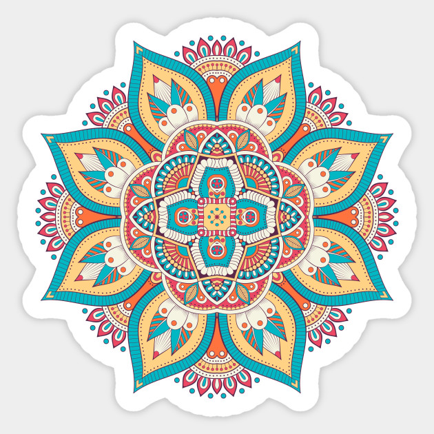 Colorful Mandala Mandala Design Mandala Art Geometric Abstract Mandala And Spirituality Colorful Rainbow Mandala Pattern Mandala Flower Patterns Flower Mandala Spirituality Mandala Teeshirts Sticker Teepublic