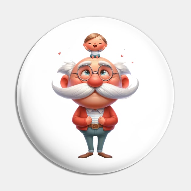 Copy of Cute Grandpa With Grandson Pin by Dmytro