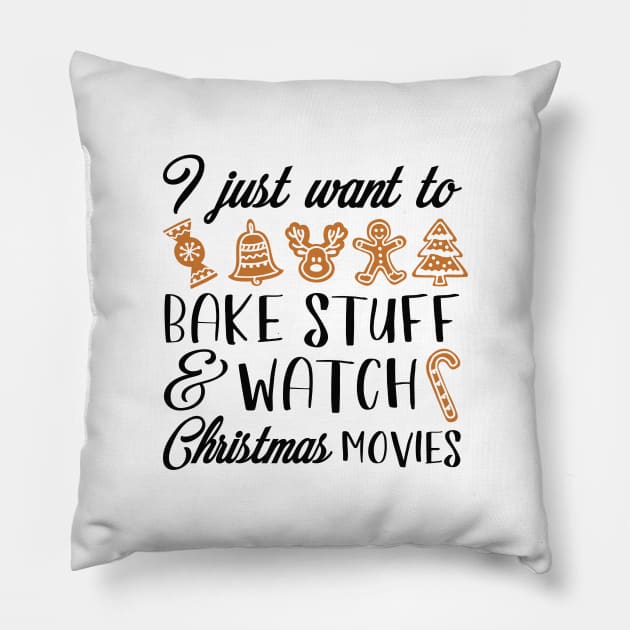 Bake Stuff Christmas Movies Pillow by LuckyFoxDesigns