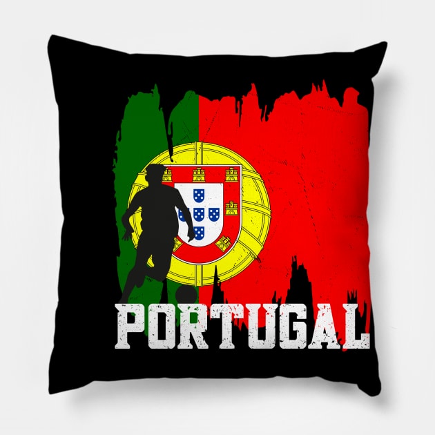 Portugal Flag Soccer Football Team 2022 Pillow by mcoshop