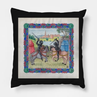 Medieval Illumination - Knights Battling Pillow