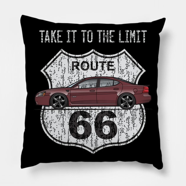 Route 66 Maroon Pillow by JRCustoms44