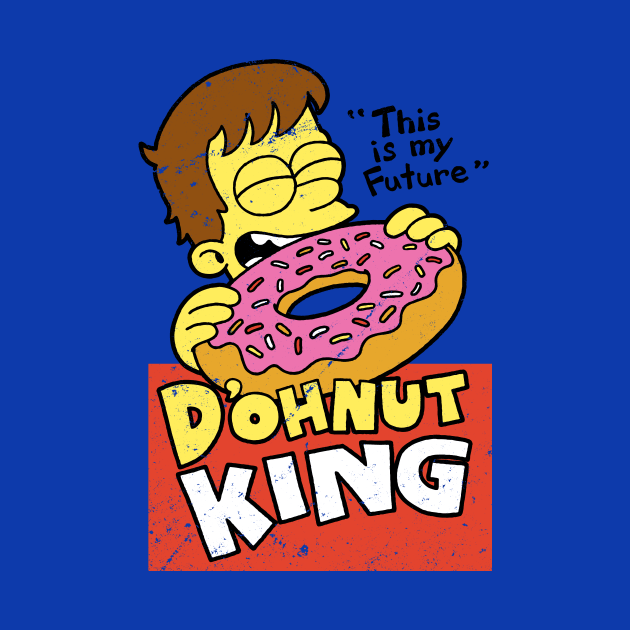 Doughnut King Cute Vintage Retro Tv Foodie Funny Cartoon by Keira's Art