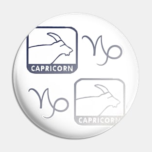 Capricorn Birth Sign - Grey Pin