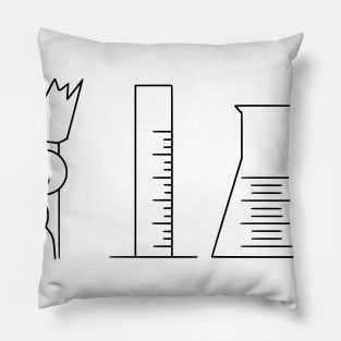 Beaker Chemistry Pun - Black Print Pillow