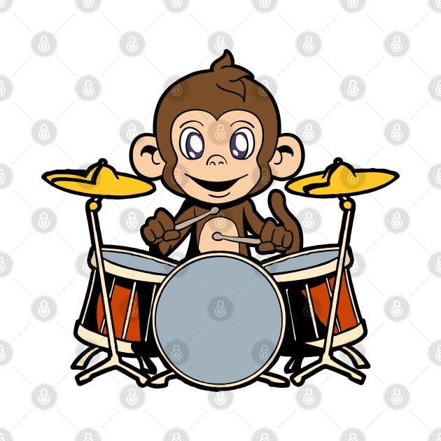 Cartoon monkey playing drums by Modern Medieval Design