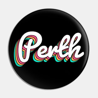 Perth Australia Retro Script Pin