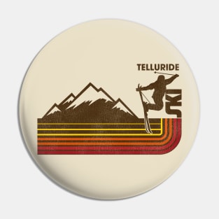 Retro Telluride 70s/80s Style Skiing Stripe Pin