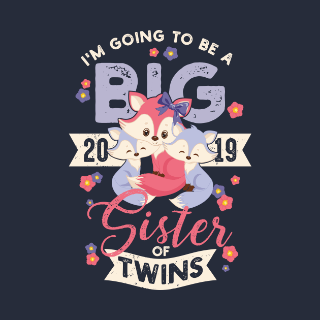 Going to be big sister of Twins Pregnancy Announcement Cute Twin Fox Babys by CheesyB