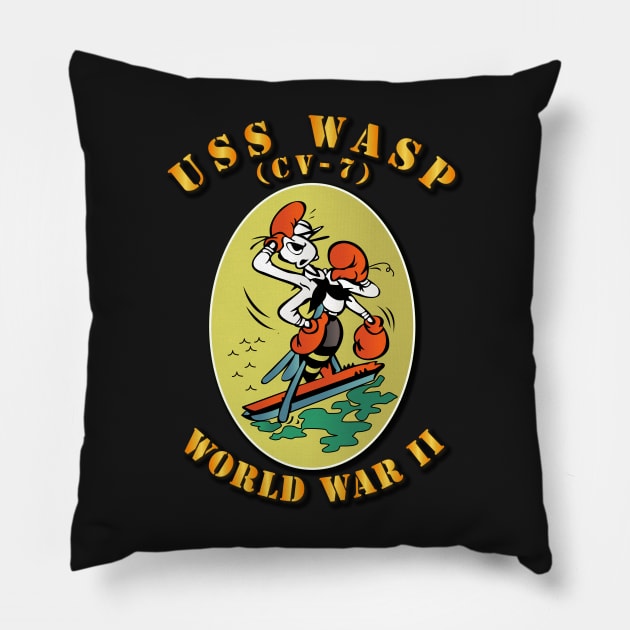 USS Wasp - CV-7 - WWII w Txt Pillow by twix123844