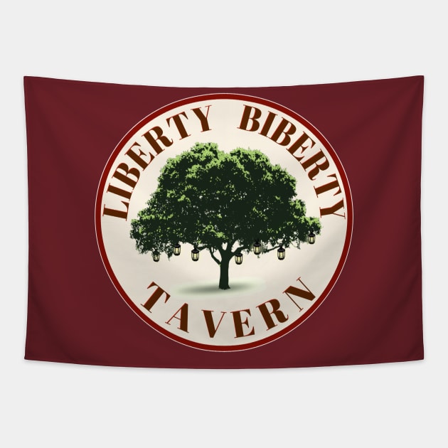 LIBERTY BIBERTY TAVERN Tapestry by EnchantedTikiTees