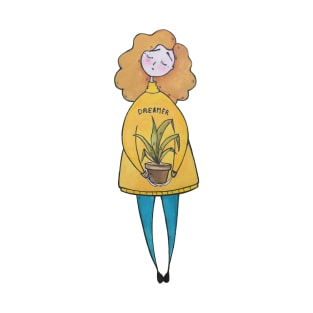 Girl with a plant T-Shirt