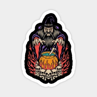 Witch and Skull Magnet