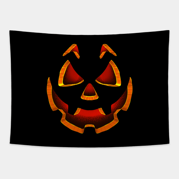 Funny Face Pumpkin Halloween Costume Gift Tapestry by teeleoshirts