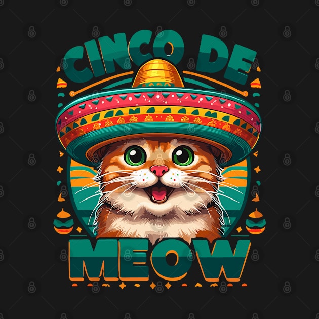 Cinco De Meow Cat Men Women Funny Cinco De Mayo by BOB